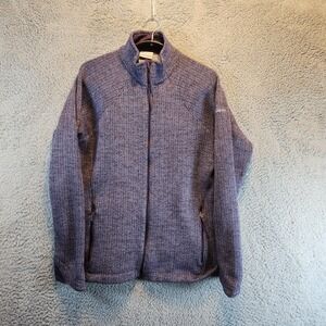 Columbia Jackets Women's‎ XL Purple Herringbone Mock Neck Long Sleeve Full Zip